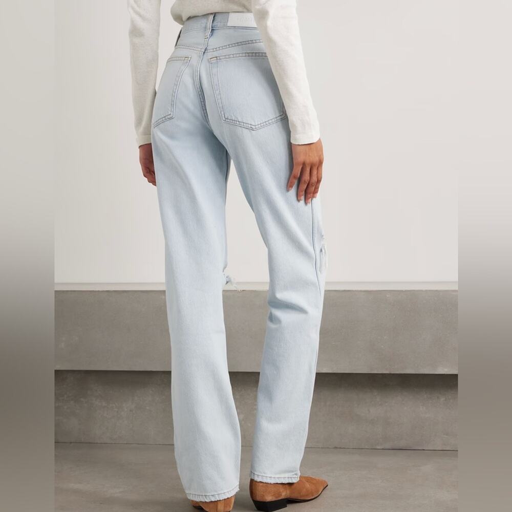 $295 Re/Done 90s High Rise Loose Bleach Destroy - 25 - Picture 4 of 15